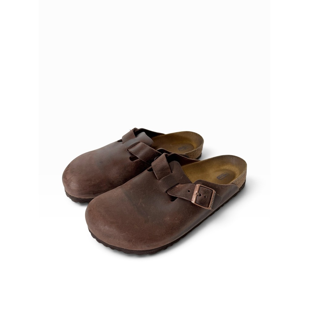 Birkenstock Boston Habana Brown Oiled Leather Clogs Size 41 Women 10 Men 8